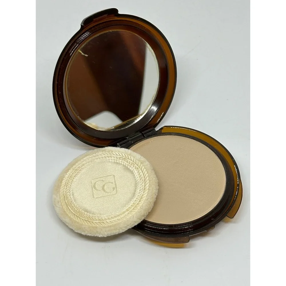 VTG CoverGirl Clean Pressed Powder Creamy Light Brown Compact Mirror Makeup Puff